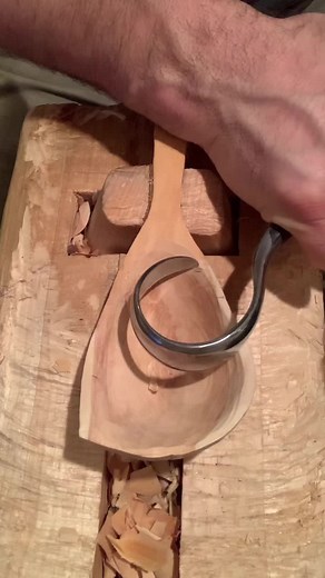 On top of things while carving this spoon.