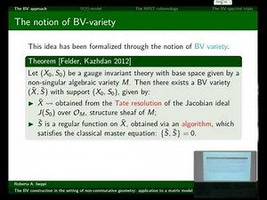 Roberta Iseppi: The BV construction in the setting of NCG: application to a matrix model