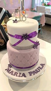 2tier Fondant Cake  Customer service #ktowncupcakes #kaiserslautern #fondantart #birthdaycake #purplecake #2tiercake #18thbirthday | K-Town Cupcakes | Facebook