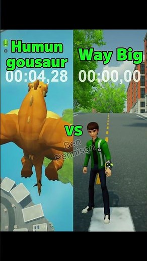 🦖HUMUNGOUSAUR VS WAY BIG🌌 : Who is the FASTEST?🏁 Ben 10 speedtest #ben10 #ben10game #galvan