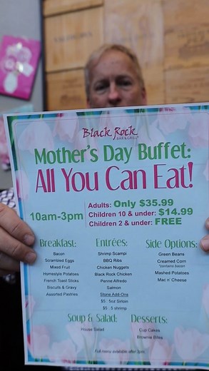 Enjoy a Delicious Mother's Day Buffet at Black Rock! #MothersDaySpecial #mothersday #blackrockgrill #orlandofoodie #mothersdaycelebration | Black Rock Bar & Grill - Orlando