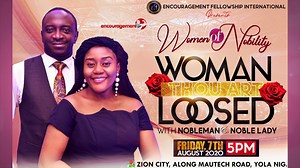 6K views · 165 reactions | WOMAN THOU ART LOOSED! Ladies, don't miss this Exclusive Prophetic Event with the Fiery Nobleman and ever-graceful Noble Lady For anything! You shall be the first to testify In the name of Jesus! #WomenOfNobility #SHARE | Apostle Noyong Nobleman | Facebook