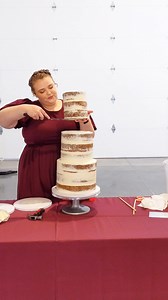 35 reactions | Wedding Cake Assembly Naked Cake拾 That wedding cake...