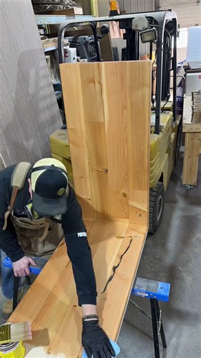 Staining 1 of 2 console tables that will be heading to @thecalgaryzoo 👍😎
