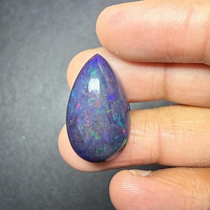 Cabochon poire opale noire d'Éthiopie, pierre précieuse flashy 15,5 x 25 mm, 14,50 carats - Etsy France
