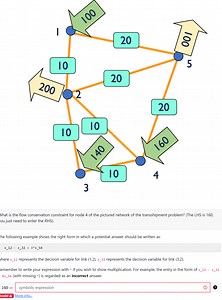 What is the flow conservation constraint for node 4 of the pict... | Filo