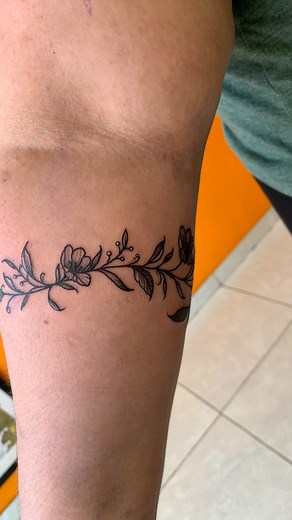 Floral bracelet tattoo done by Vian | Mex Tattoos - Bali Tattoo Studio