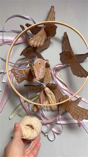 Spring bird mobile DIY 🌸 #adorablecrafts