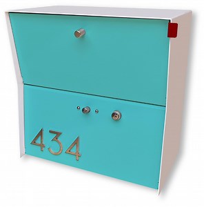 Midcentury Modern Locking Mailbox: Wall Mounted Package Box - Etsy Canada