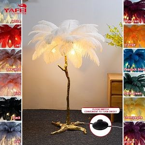 [Hot Item] LED Light Tree Branch Ostrich Luxury Modern LED Corner Feather Floor Lamp