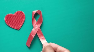 Download Breast cancer awareness ribbon and heart for free