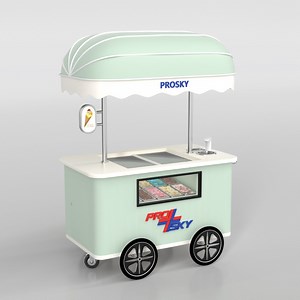 [Hot Item] Coffee Ice Cream Vendor Cart Food Cart Ice Cream Bowl Electric Rolled Ice Cream Cart