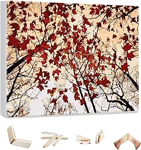 Amazon.com: Awolf Maple Leaf Paint by Numbers for Adults, Painting by Numbers Beginners Easy Acrylic on Canvas 16"x20"with Frame Paints and Brushes