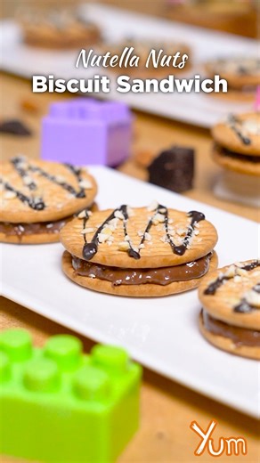 Nutella Nuts Biscuit Sandwich #reel #nutella #biscuits #tasty | Yum