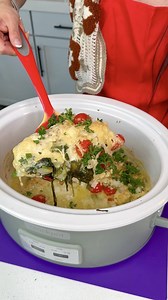 134K views · 246 reactions | Easy slow cooker dinner! Amy makes a creamy Tuscan chicken crockpot recipe with creamy skinless chicken breasts, spinach, cherry tomatoes, and parmesan | Anyone Can Cook | Facebook