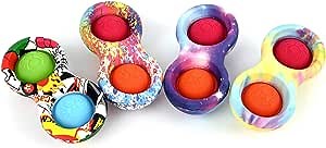 Rebounding Bubbles Fidget Toy - 4 Pack with Key Chain String for All Ages - Ideal Gift for Kids, Teens, Adults, and Elderly - Patented Design