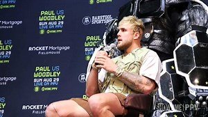 201K views · 1.6K reactions | "I saw a man who doesn't really have fight left in him." Jake Paul and Tyron Woodley are going at it already  Stream #PaulWoodley press conference now: https://youtu.be/XZuF5ijCHvc | All the Smoke Boxing | Facebook