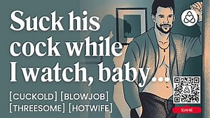 ASMR-Audio-Pornografie: Betrogener Ehemann sieht zu, wie seine Frau gefickt wird – Hotwife & Blowjob – Erotisches Audio-Rollenspiel für Frauen