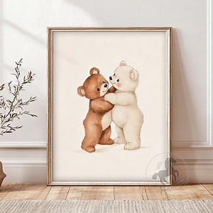 Teddy Bears Hugging Print: Vintage Nursery Wall Art (digital Download) - Etsy Canada