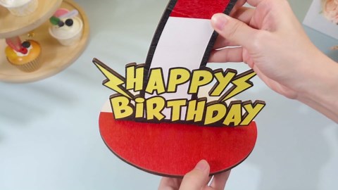 Geelin Cartoon 7th Birthday Number Sign Centerpiece, Red and White Theme 7th Number Stand Sign, Wooden Table Decoration Photo Props for Animated 7th Birthday Decorations