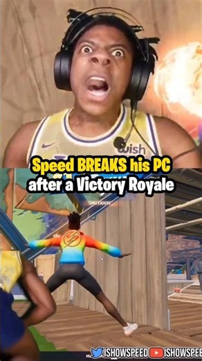 Speed BREAKS his PC after a Victory Royale! 😳 #Fortnite #Trending