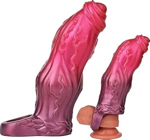 Penis Sleeve,Penis Extender - 6.1 Inch Red Realistic Silicone Male Dildo Sleeve,Comfortable Enlarger Cock Sleeve Penis Sheath,Penis Extension Sex Toys for Adult Couple (NRP08M)