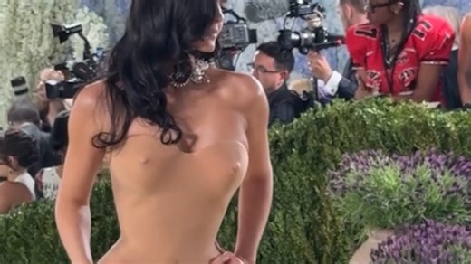 Kylie Jenner arrives to Met Gala in nude corset and faux nipples