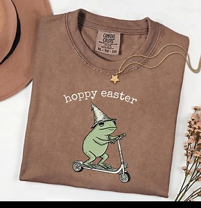 Hoppy Easter Frog Scooter Comfort Colors Shirt - Etsy Canada