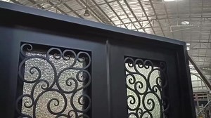 Copper Wrought Iron Exterior Front Double Doors for Villa Entry Door