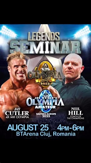 @mastersolympiaofficial After an 11-year absence from the IFBB Pro League, the prestigious world-renowned competition Masters Olympia returns to the professional bodybuilding and international fitness circuit on August 26-27 at BT Arena Cluj. As part of the Masters Olympia Contest, top professional athletes over the age of 40 will compete for the title of Masters Olympia champion in 10 competitive classes. Along with the Masters Olympia, the bodybuilding and fitness contest Olympia Amateur Easte