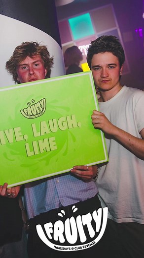 🍌 Fruity - Brighton's only queer student night is back at Revenge tonight! Expect cheap drinks, bonkers games and chances to win free drinks and cold, hard CASH! ⁠ ⁠ Grab an advance ticket for super cheap entry before 12am. | Revenge Brighton