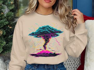 Colorful Mushroom Cloud PNG, Atomic Explosion Clipart, Fantasy Landscape Print, Apocalyptic Art, Digital Download, Graphic Design Elements - Etsy