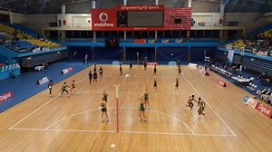 Warm ups! #FijiPearlsVsSouthAfrica Fiji Netball Courtside Netball Fiji | Fiji Sports Council