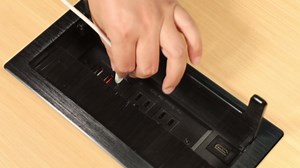 10FT Conference Table Power Hub, Outlet Multimedia Connectivity Box with 1 HDMI + 1 RJ45 + 20W USB C + 2 USB A + 2 AC Outlets, Heavy Duty Metal Table Top Box for Countertop Office UL Listed