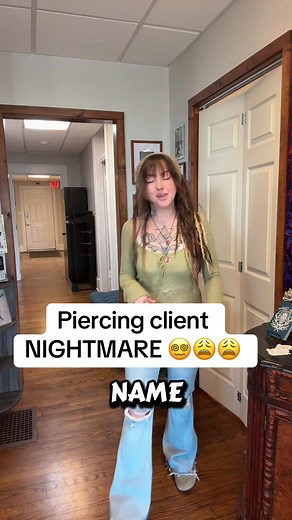 Piercing client nightmare 😩 I dunno.. just, the attitudes? Can we please just be kind yall. As a very empathetic and kind person these interactions are always really hard on me. #piercer #storytime #clientstories #piercingtok #skit
