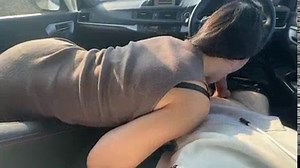 student on the first date gives a blowjob in the car