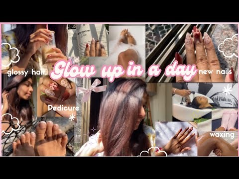 HOW TO GLOW UP IN 24 HOURS| glowing up for 2026 (hair dye, press on nails,waxing, pedicure) #glowup