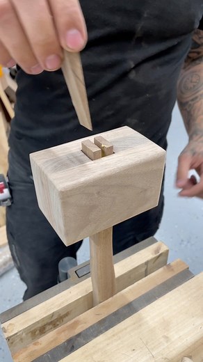 Woodworking experts! Did I do this right? Making these mallets never gets old! I wish I knew how many I’ve made so far, it’s definitely been a lot 😆 #woodworker #woodworking #diy #mallet #woodworkingtools | Two Moose Design