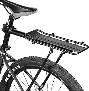 Bike Cargo Rack with Basket, 165 LB Load Bicycle Carrier Rack Bike Rear Rack