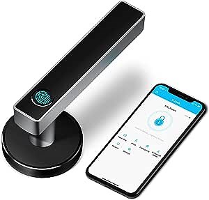 KUCACCI Fingerprint Lock, Keyless Entry Door Lock, Smart Lock, Biometric Door Lock, Fingerprint Door Knob, Smart Door Handle, Electronic Door Lock, Bedroom Door Lock(2nd Gen Silver)
