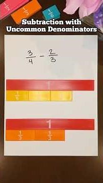 How to subtract fractions when their denominators are different 👀 #mathtips #5thgrade #fractions