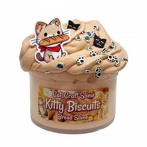 Bread Slime "kitty Biscuits" Scented With Charm Sprinkles and Inflating Soft ASMR - Etsy