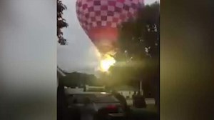 Balloon Crashes Into Power Lines