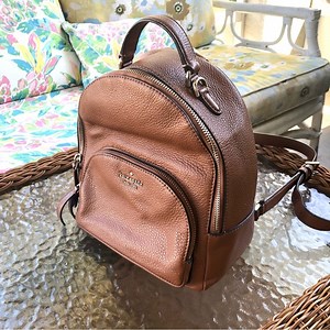 Kate Spade Jackson Backpack Warm Ginger Brown Pebbled Leather Apprx 9x9x5 inches