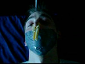 Duct tape and clothes pin - boy can't breath!