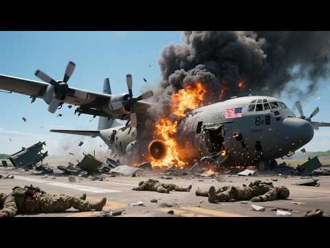 17 Minutes Ago: C-130 Cargo Plane Shot Down by Russian Su-57 Fighter Jet, Arma3