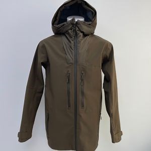 [Hot Item] Men's Nylon Spandex Seam Sealed Waterproof Ski Shell Jacket with Hood