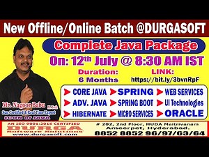 Complete Java Package Offline/Online Training @ DURGASOFT
