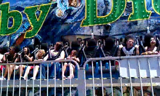 Girl pukes everywhere after a ride