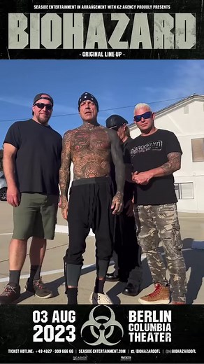 Brooklyn, NY OG hardcore metal legends BIOHAZARD have returned, reuniting their original lineup of guitarist/vocalist Billy Graziadei, guitarist Bobby Hambel, drummer Danny Schuler, and bassist/vocalist Evan Seinfeld. Don’t miss BIOHAZARD in Berlin, Germany on August 3rd at the Columbia Theater. Tickets at https://columbia-theater.de/event/biohazar #biohazard #restart #metal #hardcore #punk #brooklyn #BillyGraziadei #BobbyHambel #DannySchuler #EvanSeinfeld Billy Biohazard Columbia Theater Berlin